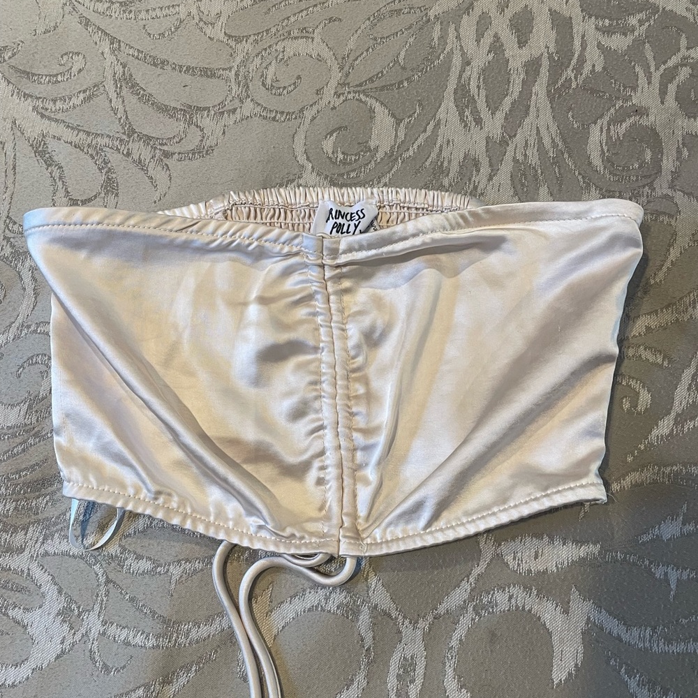 Princess Polly Satin-like ruched top. Super cute crop top only worn once!